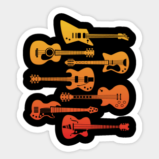 Vintage Guitar Graphic - For Men Women and Music Groups Sticker